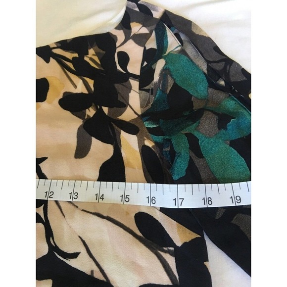 Anthropologie Maeve Dresses Size XS Shaded Garden Floral Long Sleeve Black Green - Picture 10 of 11